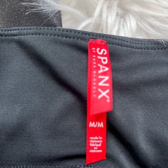 Spanx Faux Leather Shiny Black Leggings Medium - Picture 5 of 6